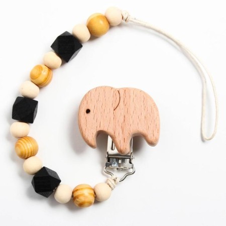 Holder for the nipple - dummy "elephant", wooden-2