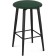 Haric gangtock stool spinning emerald, metal/velor, black/green 36x36x64 cm