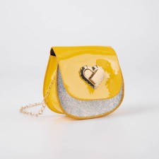 Baby bag on the castle, long chain, yellow color