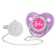 Set: Nipple - Orthodontic dummy with a holder, Baby, with a cap, from 6 months.., pink/silver, rhinestones