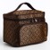 Cosmetic bag with a zipper, with a mirror, brown color