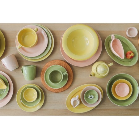 Small “watercolor” plate, d = 24 cm, pistachio color-6