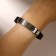 Unisex Bracelet "Style" smoothness, black color with silver, 20.5 cm