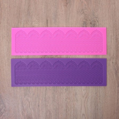 Axing rug of Dolyana "Lace", silicone, 38.5 × 11.4 cm, blue color-8