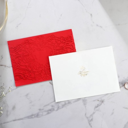 Wedding invitation “To our wedding” (red color), 18.4 x 13 cm-2