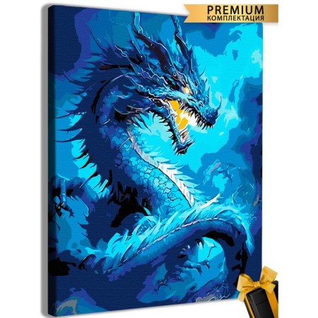 Picture on the numbers "Dragon Blue" 40 × 50 cm