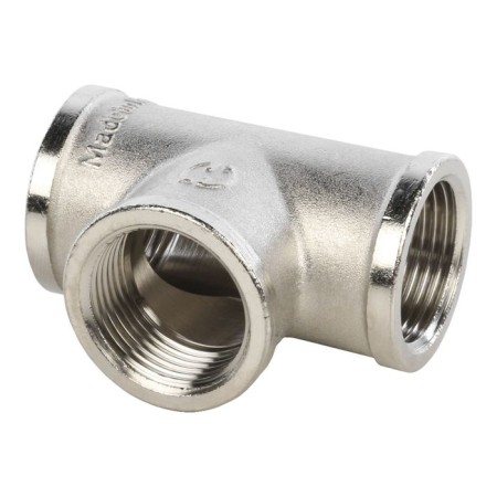 The STOUT SFT -0020-000034, 3/4 ", internal/internal thread, nickelled brass-1