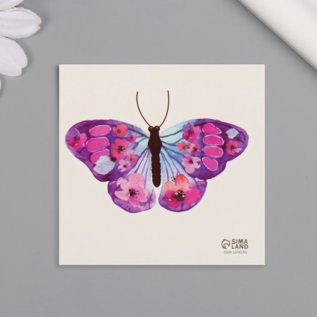Tattoo on the body color "Watercolor butterfly" 6x6 cm-3