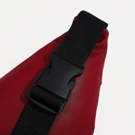Zipper waist bag, outer pocket, burgundy color-3