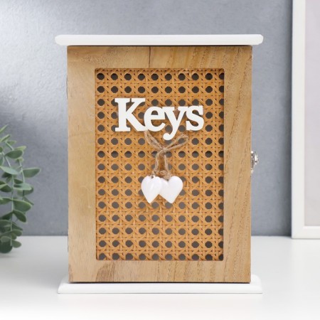 Keywood tree 6 hooks "Two hearts and mitch" 26x19x5.8 cm