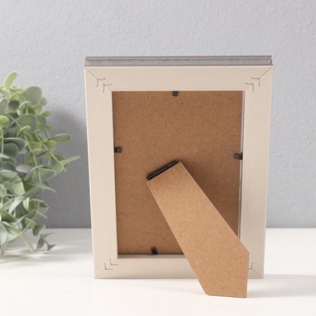 Photo frame plastic 10x15 cm "Gabriel" gray with silver strip 2.2x14x19 cm-3