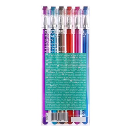 A set of gel pens 6 colors Erichkrause "G-Cube Stick Metallic" needle node 1.0 mm, metallic mix-5