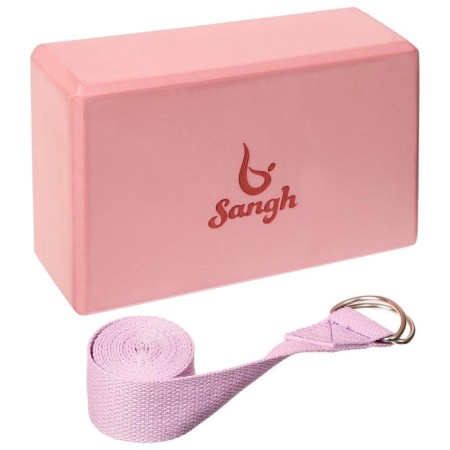 Sangh yoga set: block, belt, color mix-3