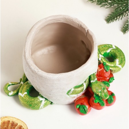 Figure pot "Snake with apples" color, 10x22cm-4