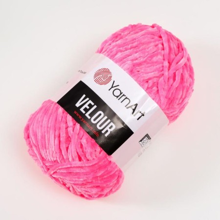 Yarn "Velour" 100% micropoliester 170m/100g (860 yoke pink)-1