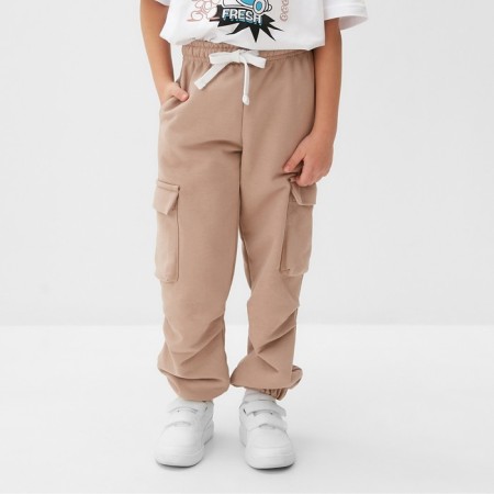 Children's pants minku, beige color, height 104 cm