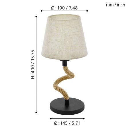 RAMPSIDE table lamp, 1x60W E27, brown color, black-2