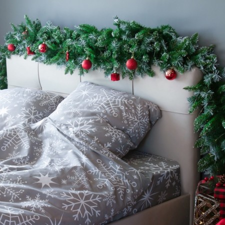 Bed linen "Ethel" Duet Snow Fall, 143x215 cm - 2 pcs, 220x240 cm, 70x70 cm - 2 pcs, calico-2
