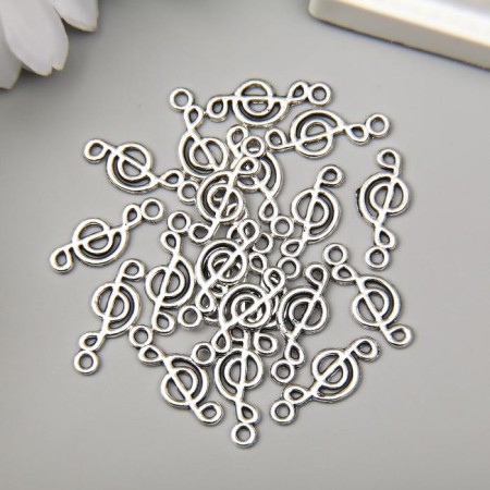 Decor Metal for creativity "Violin key" silver 1.8x0.7 cm-1