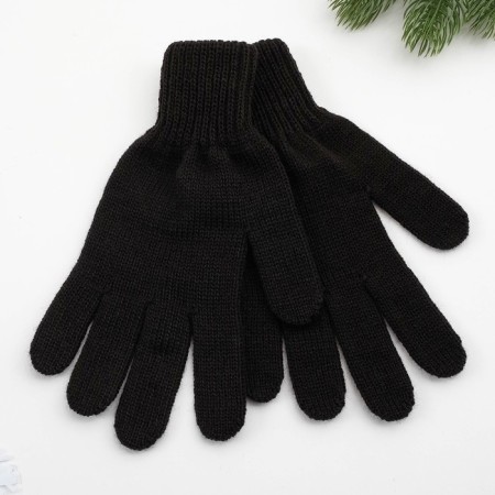 Female gloves, black color, size 18-1
