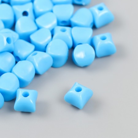 Beads for creativity plastic "Cube with flattened edges" Blue set 25-30 g d = 0.8 cm