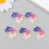 Decor for creativity Plastic "Fish Fiolet with Pink Tail" with gold 2.5x3 cm