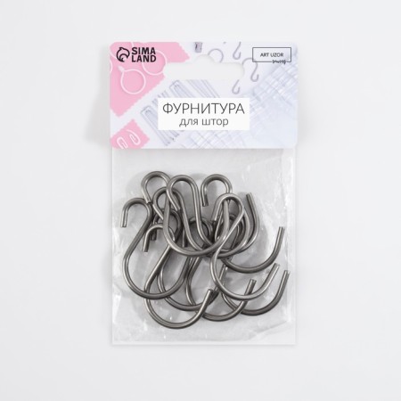 Curtain hook, 25 × 39 mm, 10 pcs, silver color-3