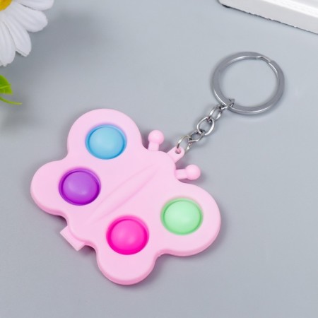 Trick Rubber Antistress (endless pimpa) "Pink butterfly" mix 6.5x5.5 cm-1