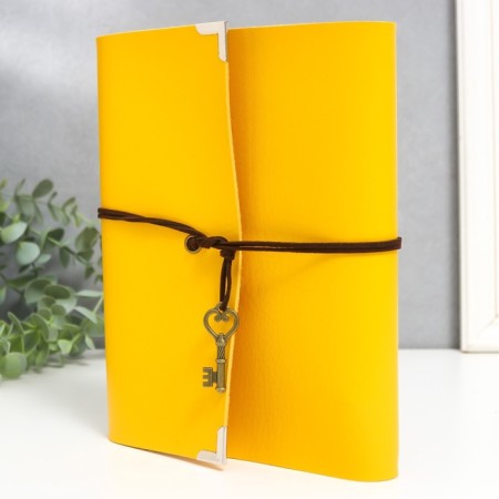 Photo album 30 sheets "bright yellow" leatherette (on rings) 22.5x18x3 cm-4