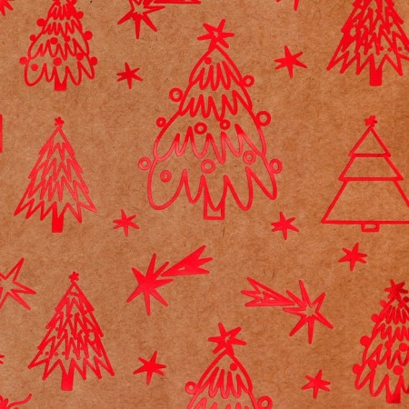 Craft package with embossing, round handle, "Christmas trees" 21 x 27 x 11 cm, 120 g-1