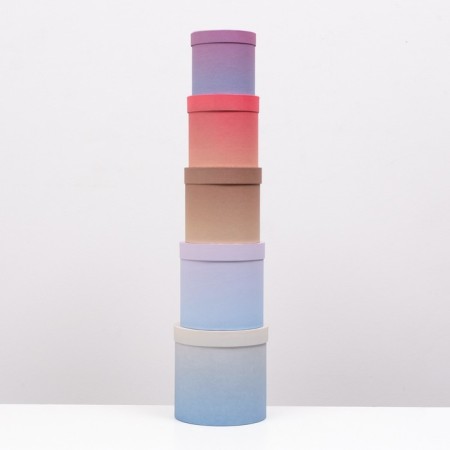 Set of round gift boxes 5 in 1 “gradient 1”, 20 × 20 × 20–13.5 × 13.5 × 13.5 cm-2