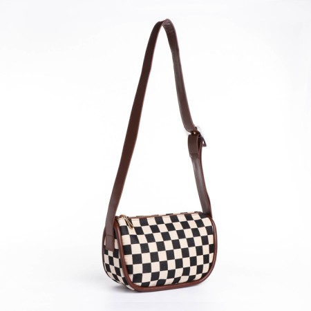 Bag-Cross-Bodi with a zipper, beige/brown color-2