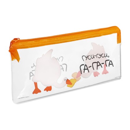 Penal soft, 1 compartment, 95 x 205 mm, flat, PVC, calligrata "geese-gushi"-2