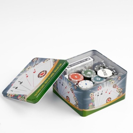 Poker, set for the game (maps 54 pcs, chips 120 pcs.), With a face value, 15 x 15 cm-2
