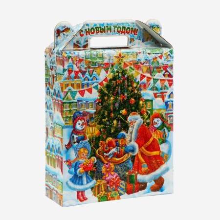 Gift box New Year's gift "Magic City" 16.8 x 7 x 25 cm. New Year-1