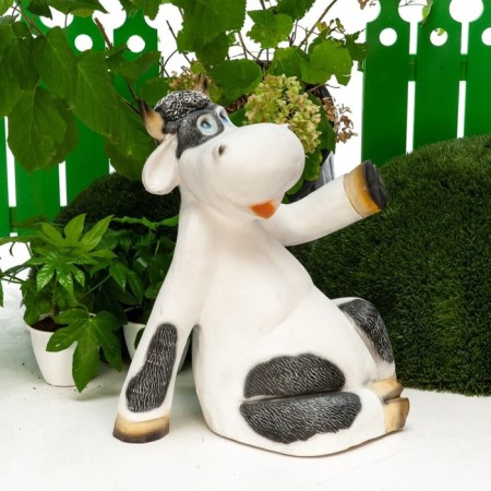 Garden figure "Cow sits" black, 40x53x60cm-1