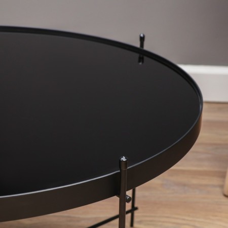 Coffee table "Uranus" YS-8483-40, black, glass 70x40 cm-3