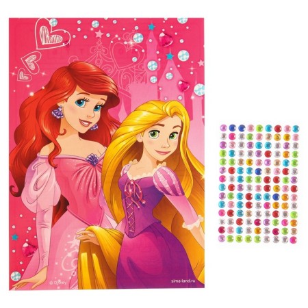 Flooding with rhinestones, 14.8*21 cm "Ariel and Rapunzel", princesses-2