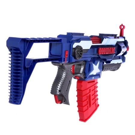 Automatic Blaster "superhero", the color is white-blue-red, works from batteries-2