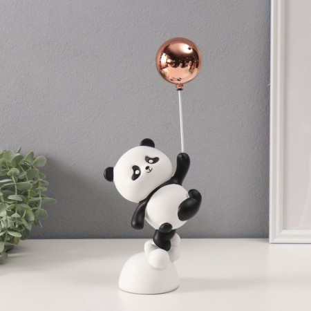 Polystone souvenir "Panda takes the golden ball" Black and white 7.5x14x31 cm