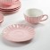 Service Porcelain Tea Dauline "Vivien", 12 objects: 6 cups 200 ml, 6 saucer d = 15 cm, pink color