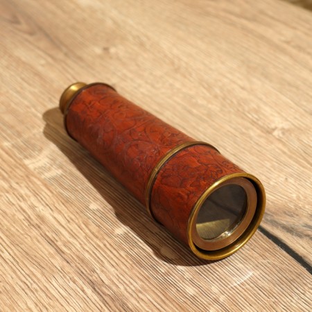 Souvenir "Telescope" 43 cm, engraved, (lens diameter 4 cm), brass-2
