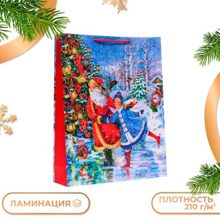 New Year. Gift package "with the Snow Maiden", 33 x 42.5 x 10 cm.