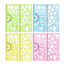 Set of stencils, 2 pieces, plastic, geometric shapes mix
