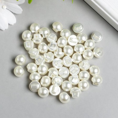 Buttons plastic for creativity on the leg "pearl ball" set of 50 pcs 1x1 cm