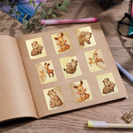 Paper stickers "Deer and Teddy Bear", with coloring on the back, 11 × 15.5 cm-3