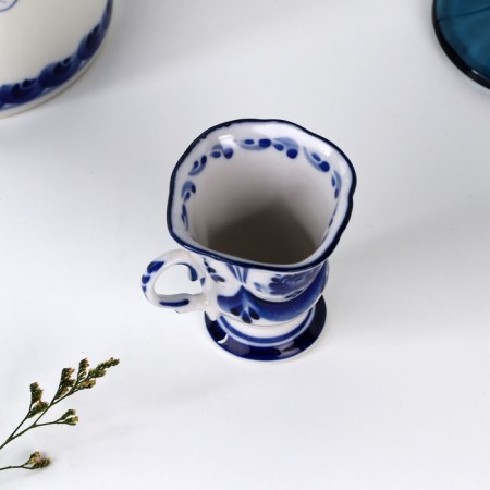 Coffee cup "silhouette" 7.5x6x6 cm gzhel-1