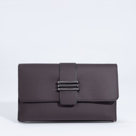 Bag-clate on magnet, long belt, brown color