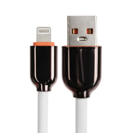 Lightning cable - USB, 6 A, PVC braid, 1 meter, white-1