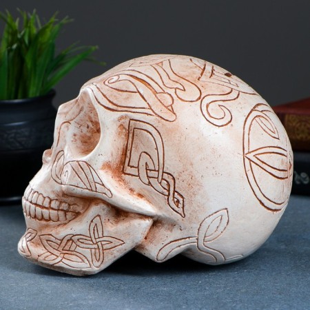 Pigger "Skull" Beige, 17x13cm-2